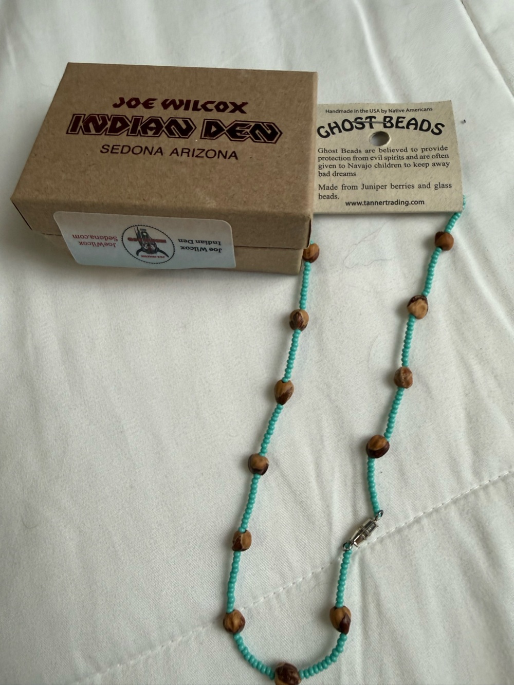Joe Wilcox Ghost Beads Necklace Turquoise Native American NEW NWT